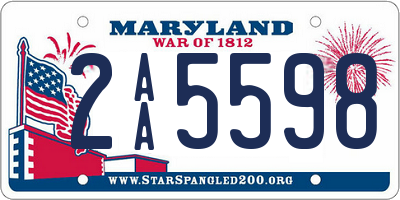 MD license plate 2AA5598