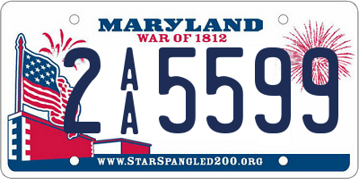 MD license plate 2AA5599