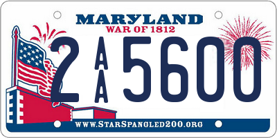 MD license plate 2AA5600