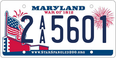 MD license plate 2AA5601