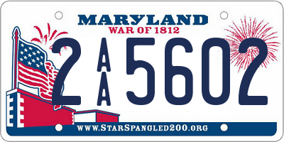 MD license plate 2AA5602