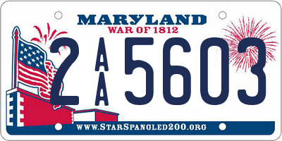 MD license plate 2AA5603