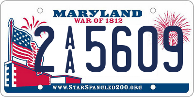 MD license plate 2AA5609