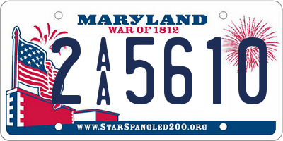 MD license plate 2AA5610