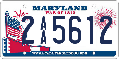 MD license plate 2AA5612