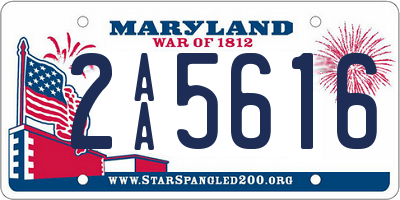 MD license plate 2AA5616