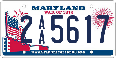 MD license plate 2AA5617