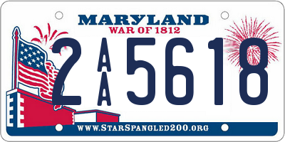 MD license plate 2AA5618