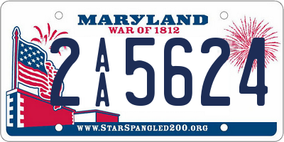 MD license plate 2AA5624