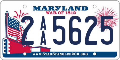 MD license plate 2AA5625