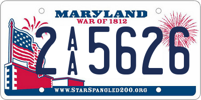 MD license plate 2AA5626