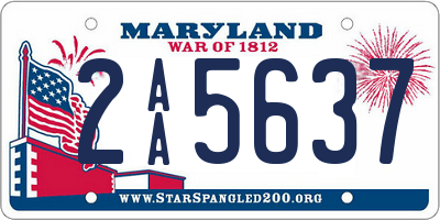 MD license plate 2AA5637