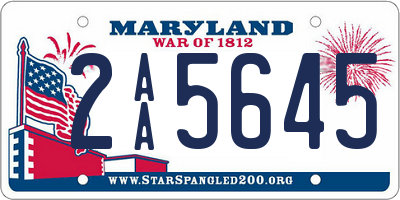 MD license plate 2AA5645