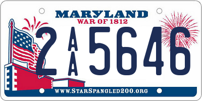 MD license plate 2AA5646