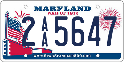 MD license plate 2AA5647