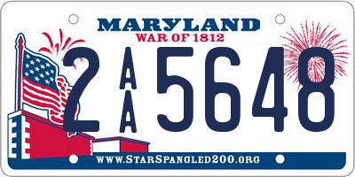 MD license plate 2AA5648