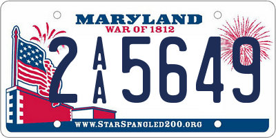 MD license plate 2AA5649