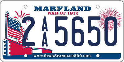 MD license plate 2AA5650