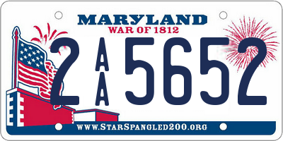 MD license plate 2AA5652