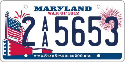 MD license plate 2AA5653