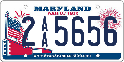 MD license plate 2AA5656