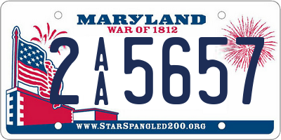 MD license plate 2AA5657