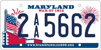 MD license plate 2AA5662