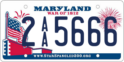 MD license plate 2AA5666