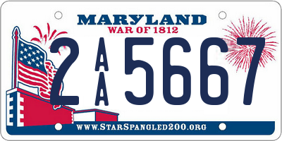 MD license plate 2AA5667