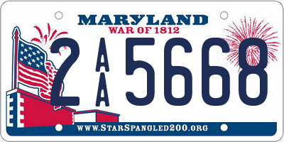 MD license plate 2AA5668