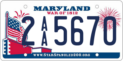 MD license plate 2AA5670