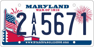 MD license plate 2AA5671