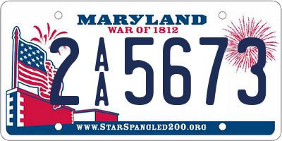 MD license plate 2AA5673