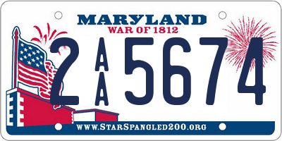 MD license plate 2AA5674