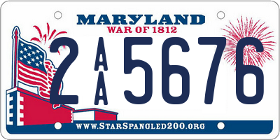 MD license plate 2AA5676