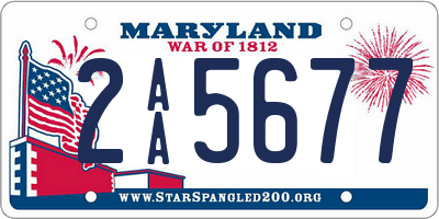 MD license plate 2AA5677