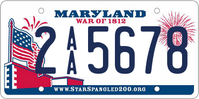 MD license plate 2AA5678