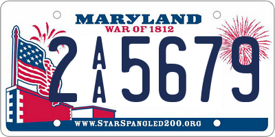 MD license plate 2AA5679