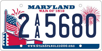 MD license plate 2AA5680