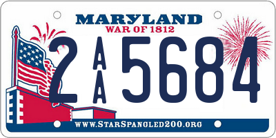 MD license plate 2AA5684