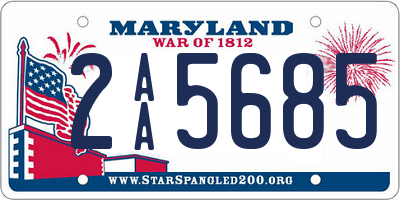 MD license plate 2AA5685