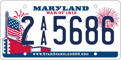 MD license plate 2AA5686