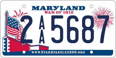 MD license plate 2AA5687