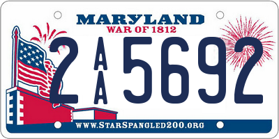 MD license plate 2AA5692