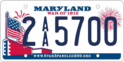 MD license plate 2AA5700