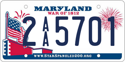 MD license plate 2AA5701