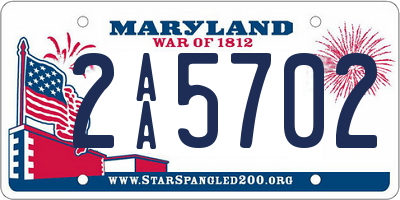 MD license plate 2AA5702