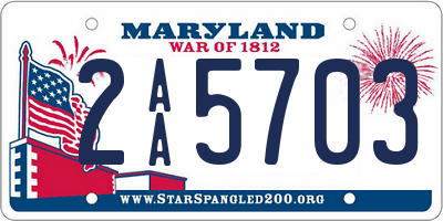 MD license plate 2AA5703