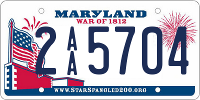 MD license plate 2AA5704