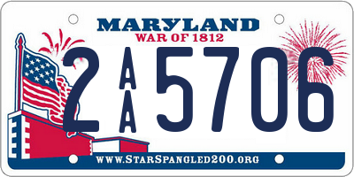 MD license plate 2AA5706